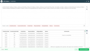 Binding data to the table grid