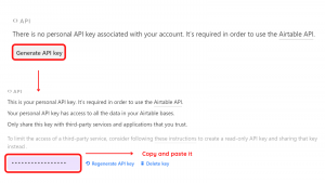 Generating API Key