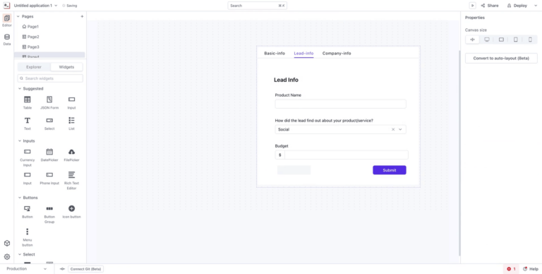 Appsmith-Builder-UI