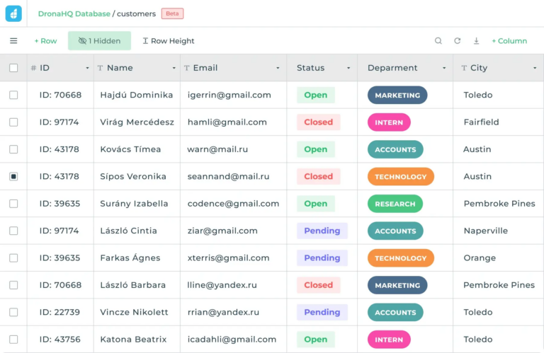 DronaHQ database alternative to airtable