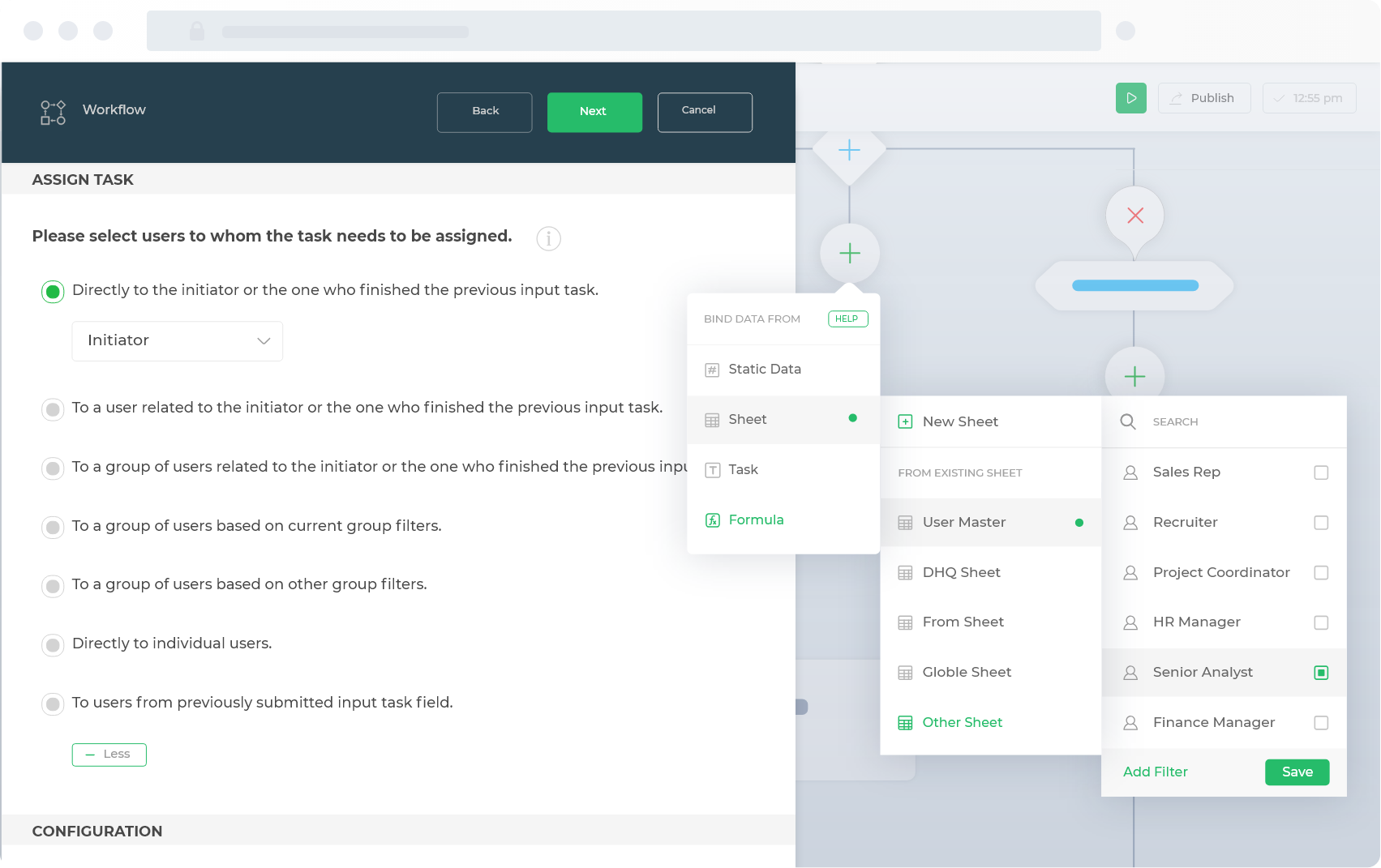 Dynamic Assignment using Workflows