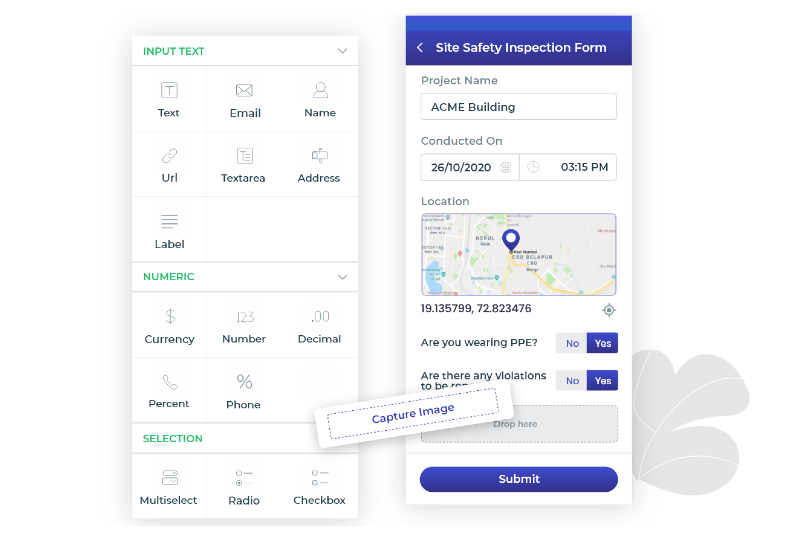 Mobile form builder
