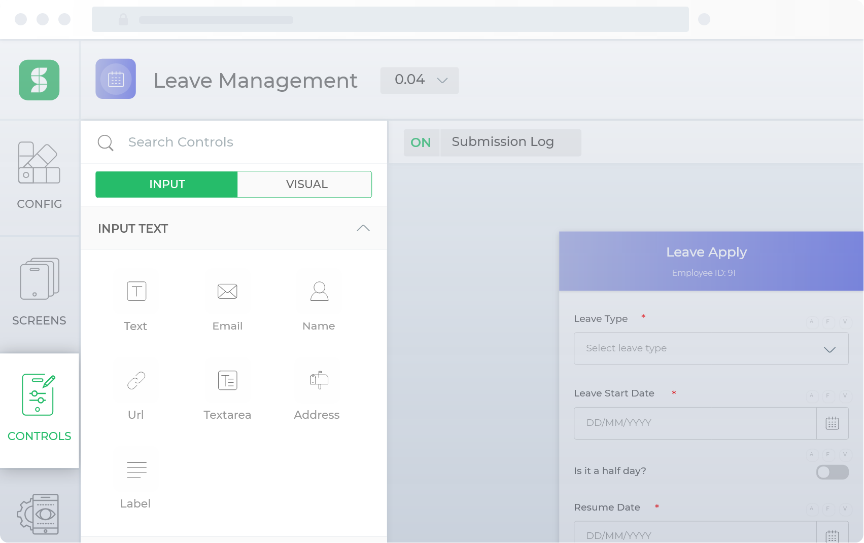 Form Controls in low code platform