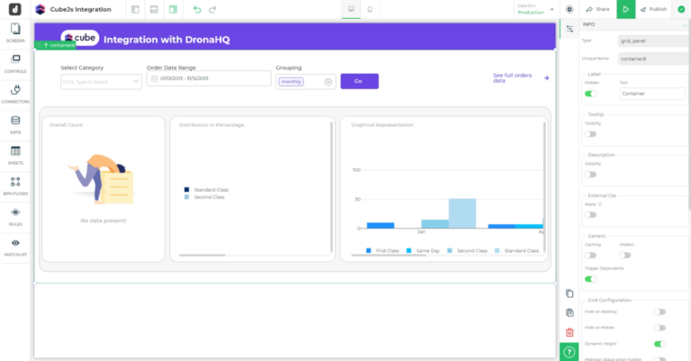 dashboard UI cube