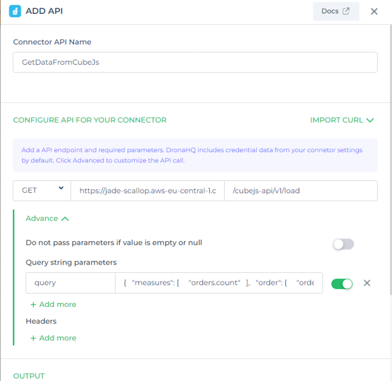 add API cube