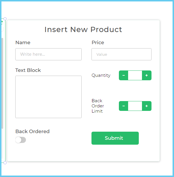 insert new product 