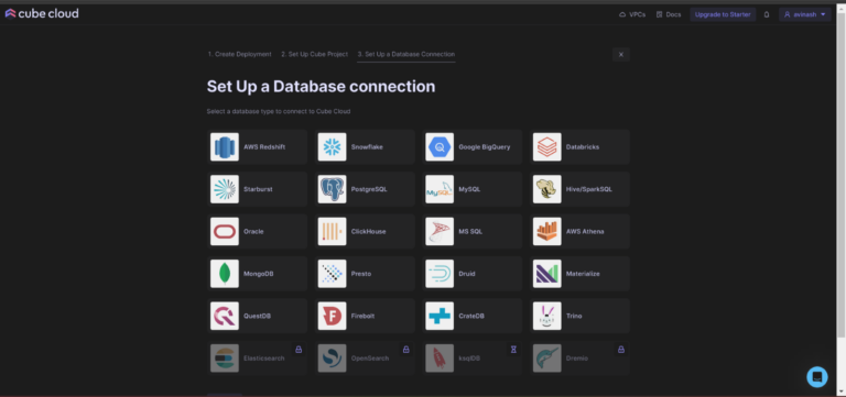 Setting up Database in Cube 