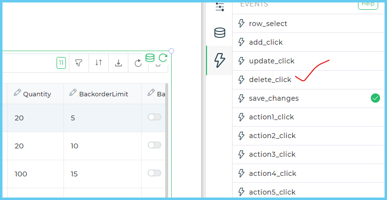 select delete click 