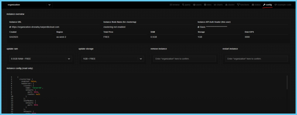 instance config 