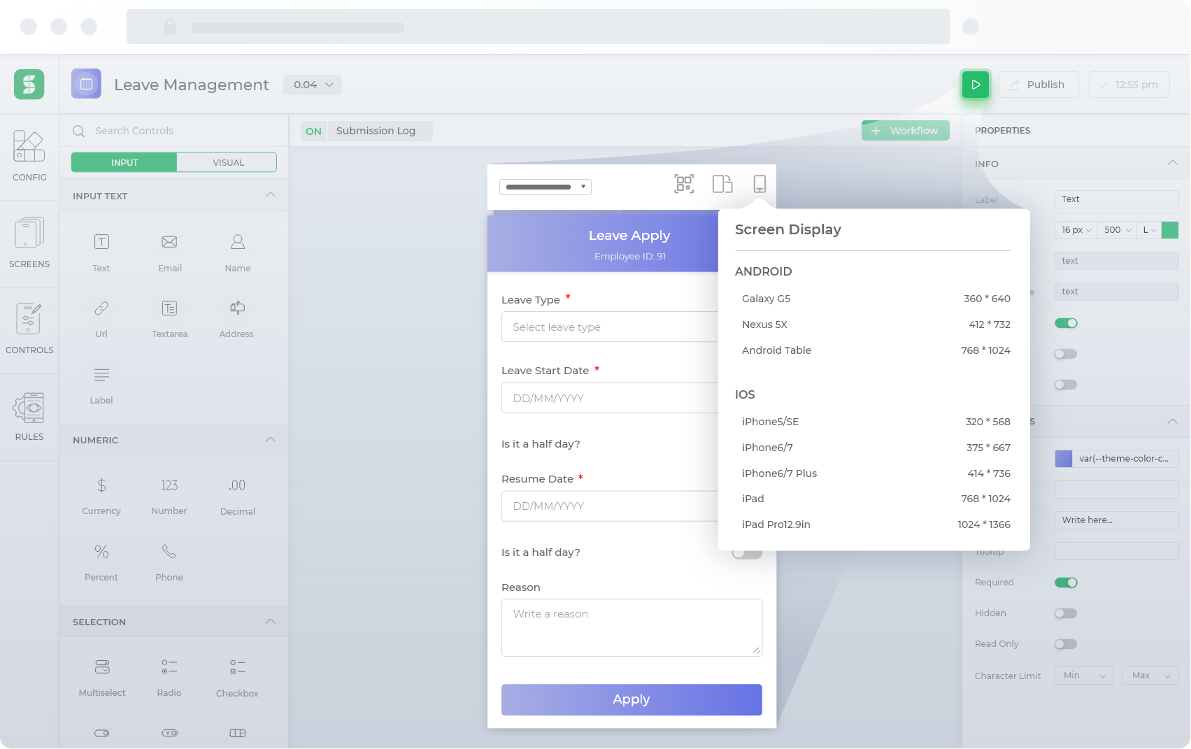 Preview Mode in low code tools