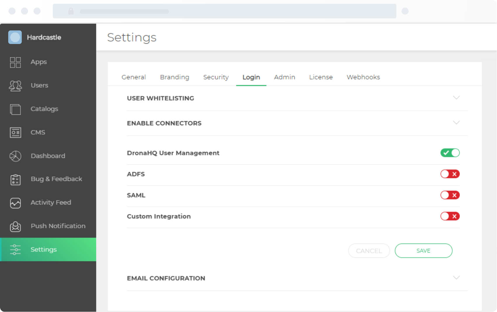 DronaHQ SSO Access Permission for Enterprise Teams