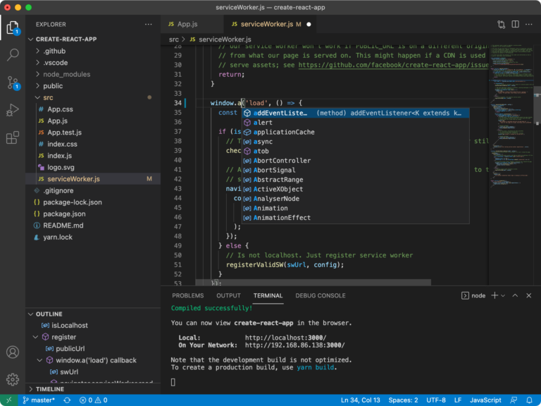 VS-code view